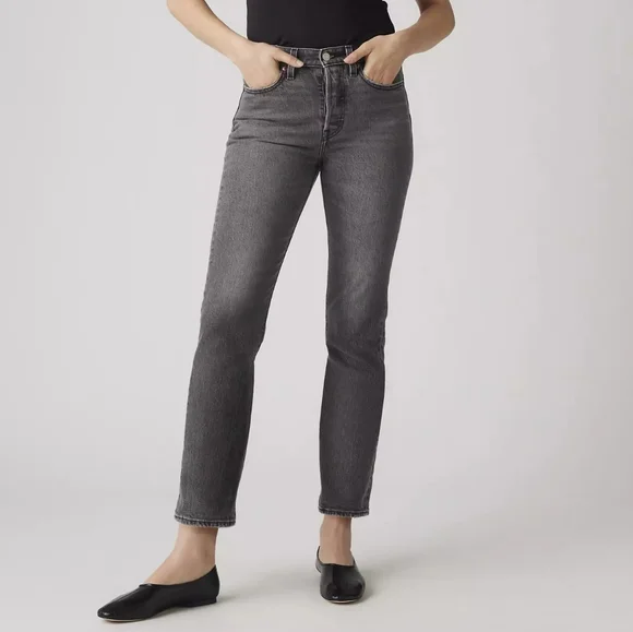 Levi's Wedgie Straight In Well Worn Black Size 31 - Picture 1 of 7